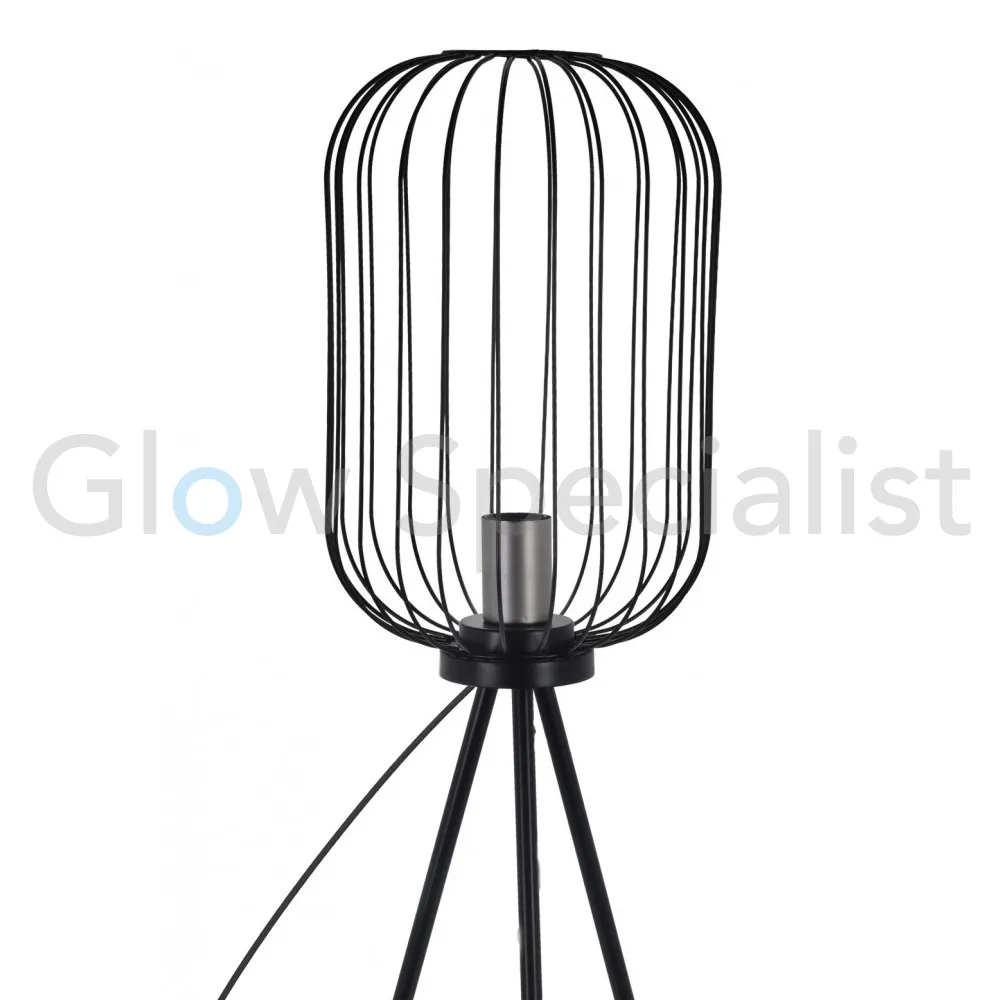 ART DECO - STAANDE LAMP - ZWART METAAL - Afbeelding 2