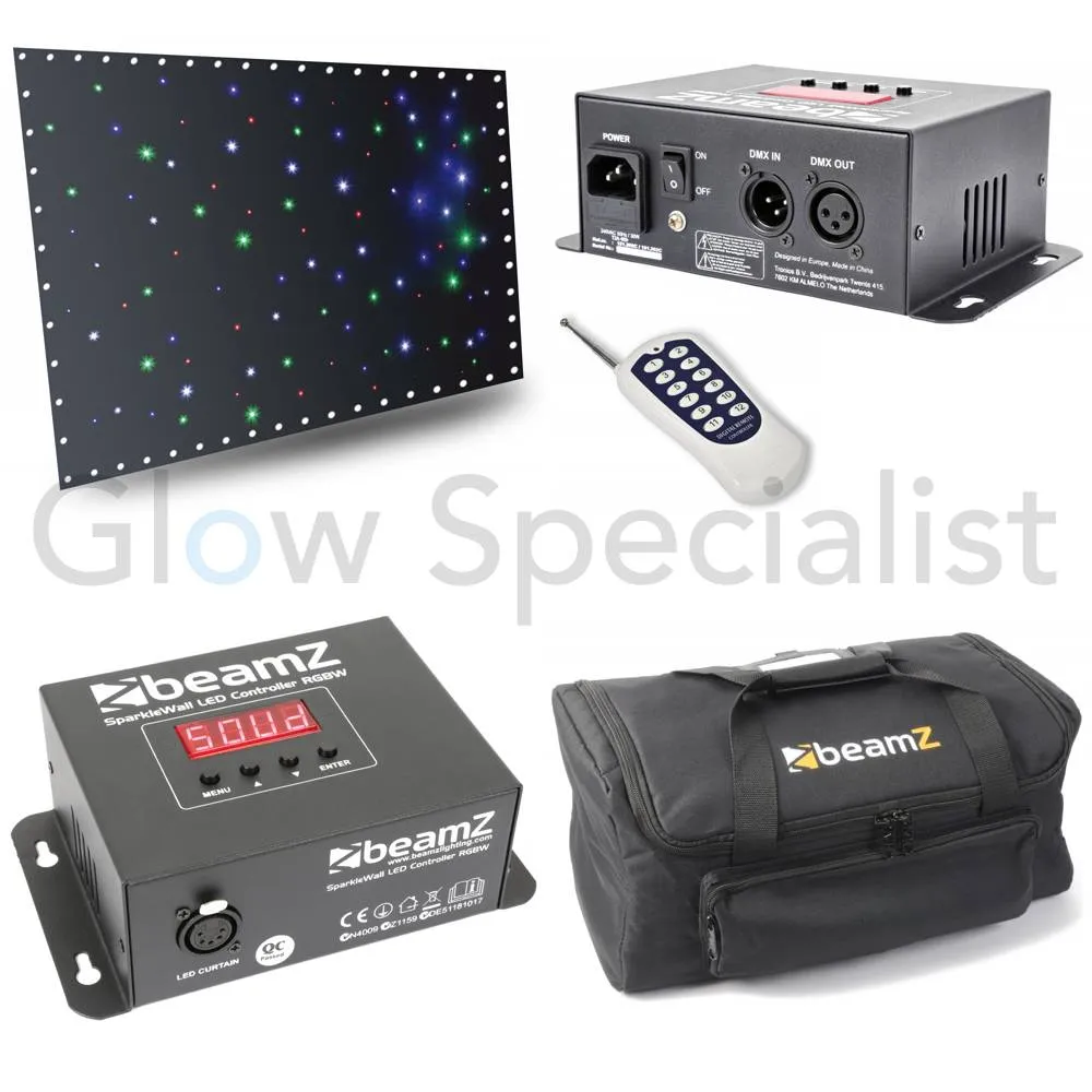 BeamZ SPARKLE WALL LED96 RGBW 3X 2M MET CONTROLLER