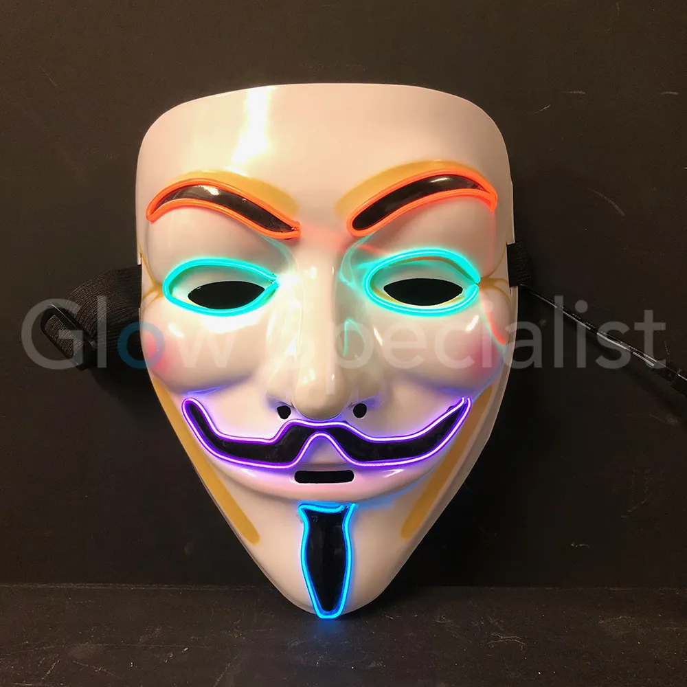 EL WIRE ANONYMOUS - V FOR VENDETTA MASKER - Afbeelding 4