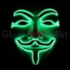 EL WIRE ANONYMOUS - V FOR VENDETTA MASKER - GROEN