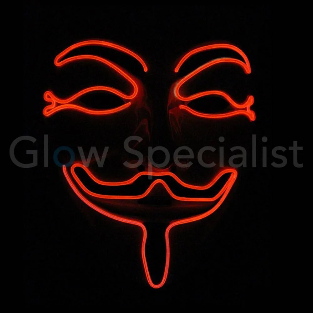EL WIRE ANONYMOUS - V FOR VENDETTA MASKER - ROOD - Afbeelding 2