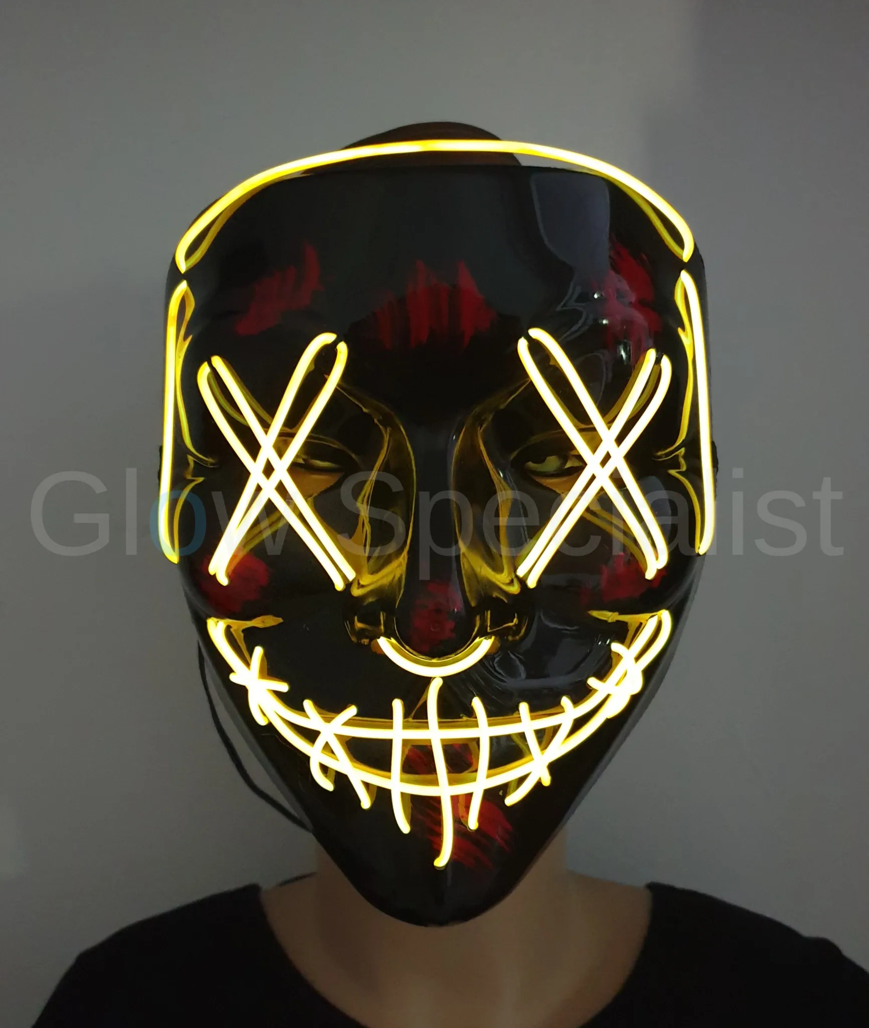 EL WIRE HALLOWEEN MASKER - ORANJE, ROZE OF ROOD - Afbeelding 3