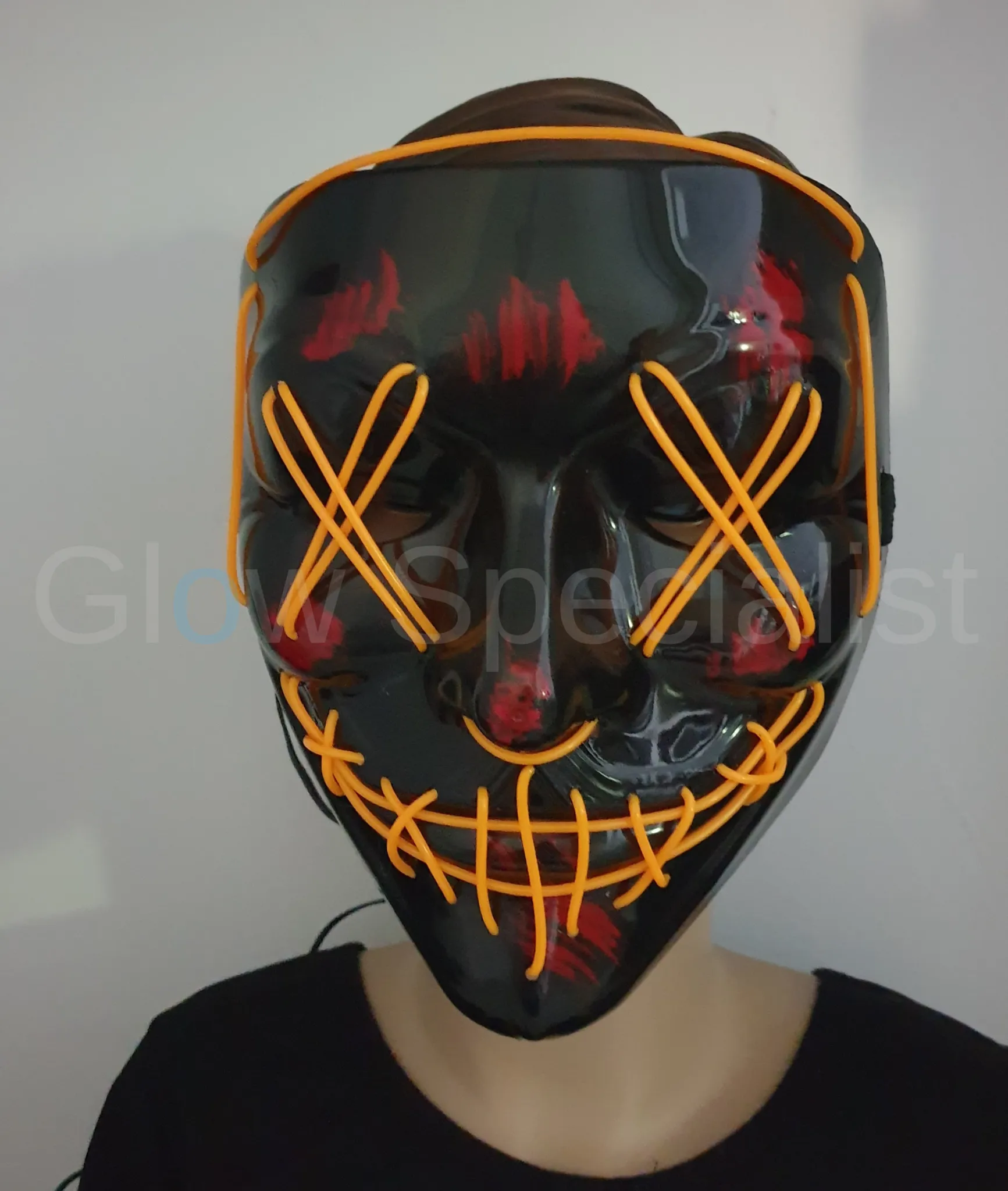 EL WIRE HALLOWEEN MASKER - ORANJE, ROZE OF ROOD - Afbeelding 4