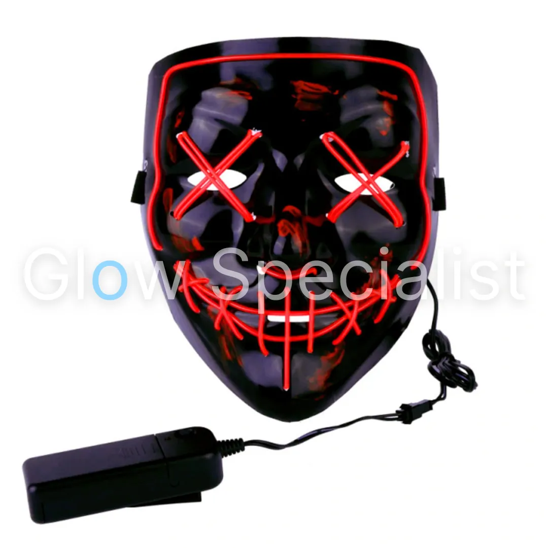 EL WIRE HALLOWEEN MASKER - ORANJE, ROZE OF ROOD - Afbeelding 6