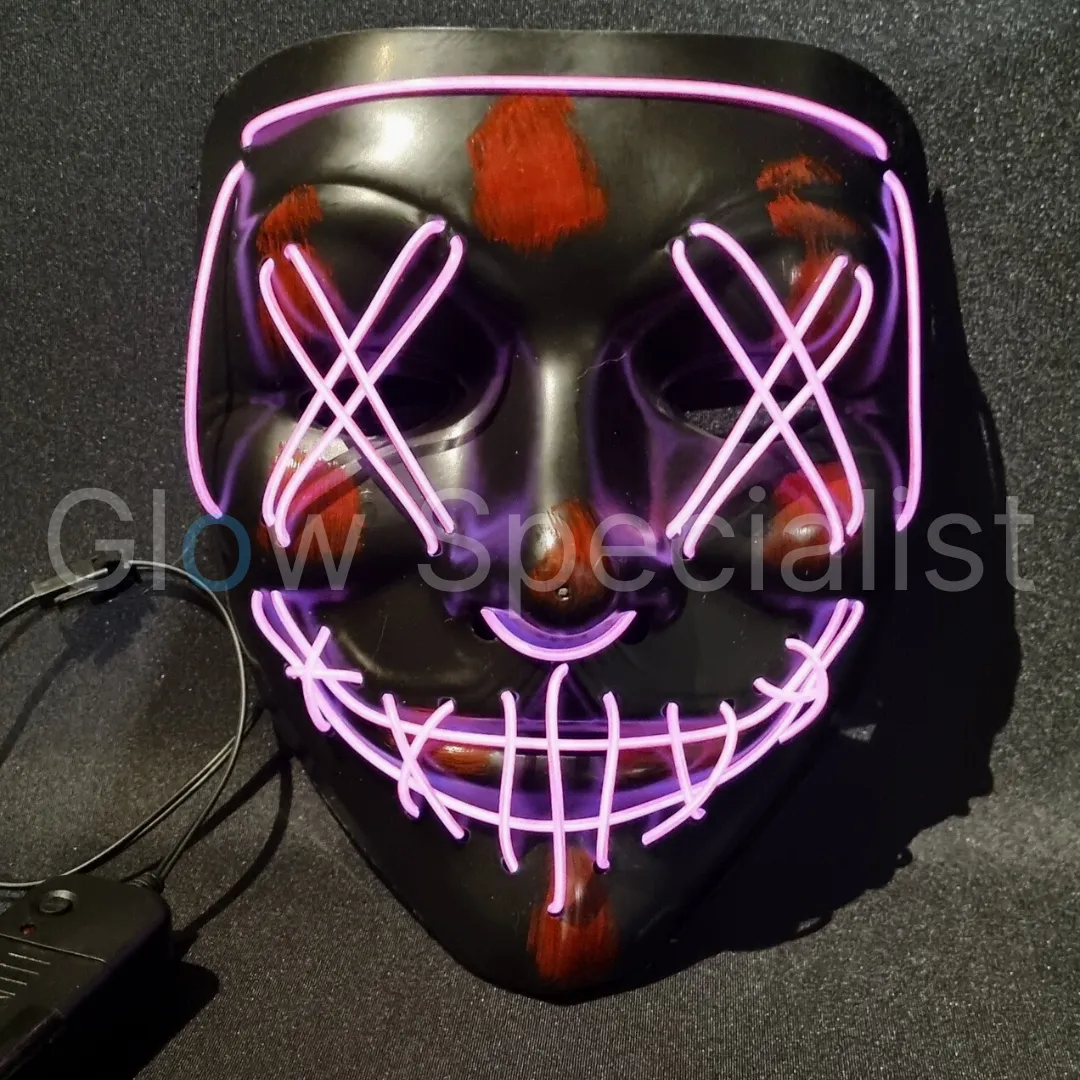EL WIRE HALLOWEEN MASKER - ORANJE, ROZE OF ROOD - Afbeelding 7