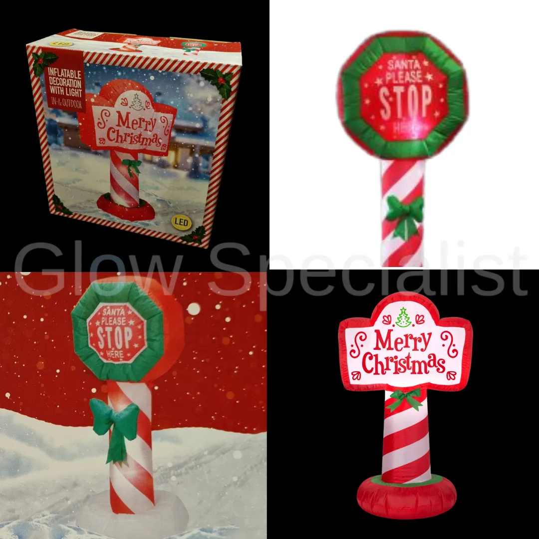 Europalms OPBLAASBARE KERST WEGWIJZER MET LICHT - 120 CM