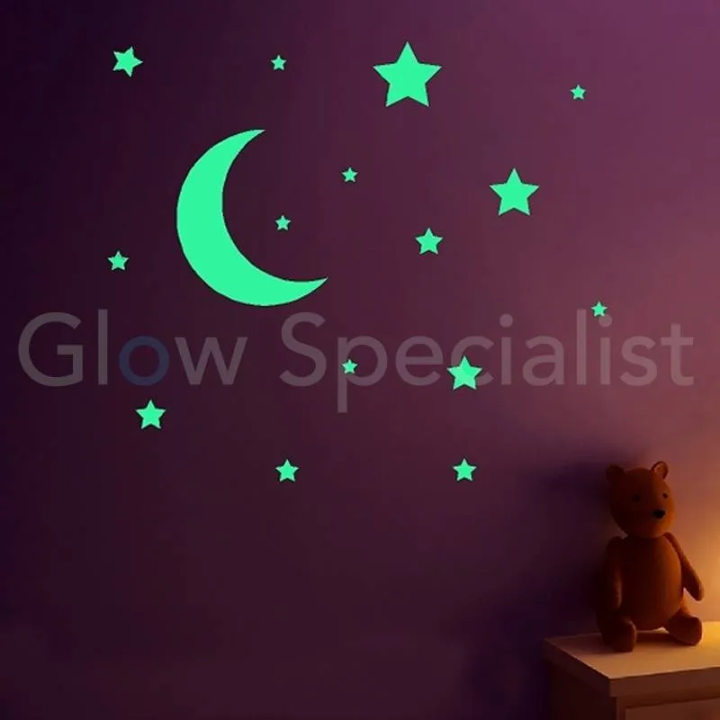 GLOW IN THE DARK MAAN & STERREN - 13-DELIG - Afbeelding 2
