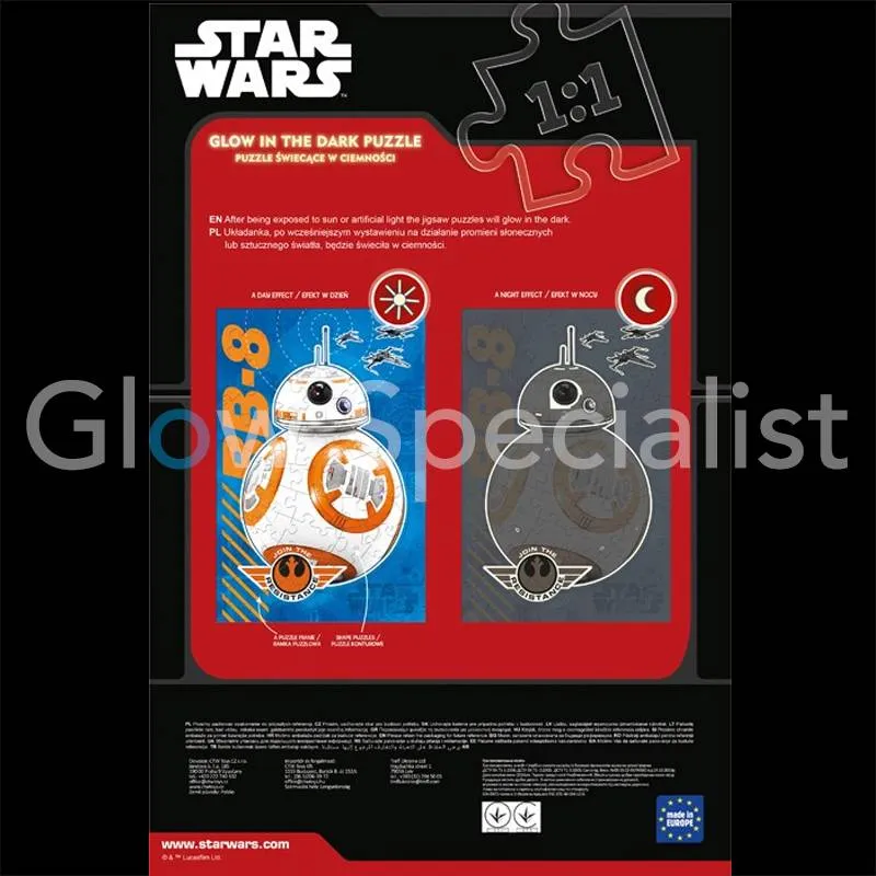 GLOW IN THE DARK PUZZEL STAR WARS BB-8 - 60 STUKJES - Afbeelding 3