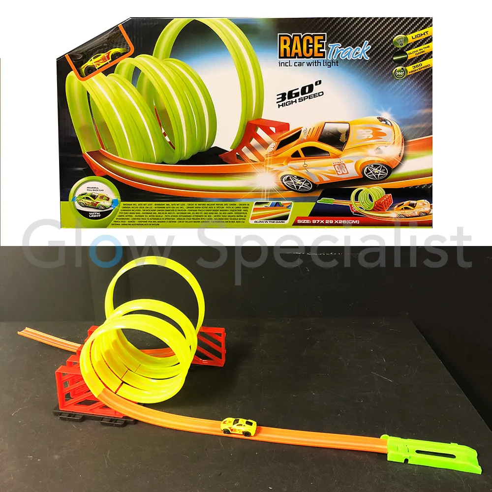 GLOW IN THE DARK RACEBAAN - MET LICHTGEVENDE AUTO - 21-DELIG - Afbeelding 4