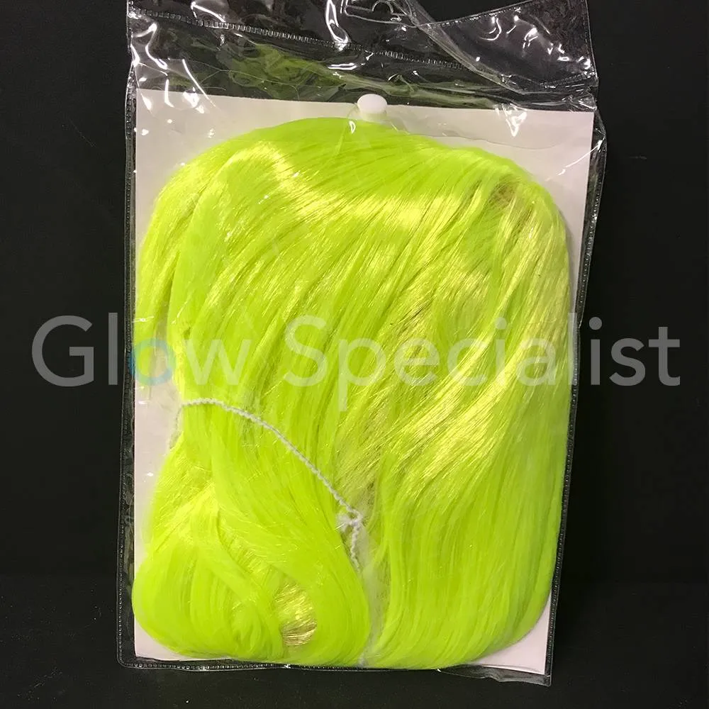 Glow Specialist NEON GELE PRUIK - LANG STEIL HAAR MET PONY - Afbeelding 5