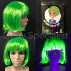 Glow Specialist NEON GROENE PRUIK - KORTE BOBLIJN MET PONY