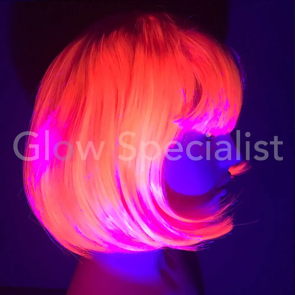 Glow Specialist NEON ROZE PRUIK - KORTE BOBLIJN MET PONY - Afbeelding 7