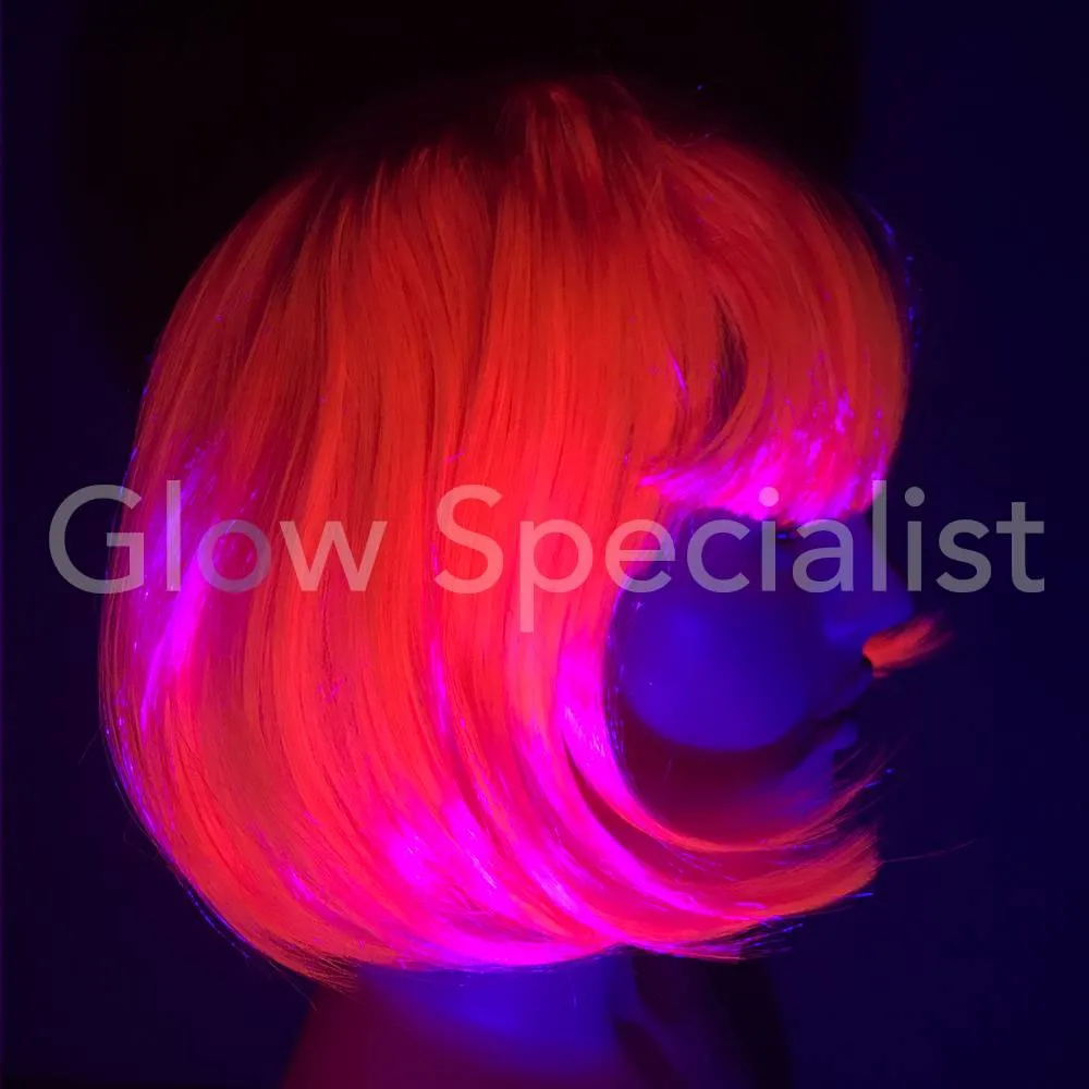 Glow Specialist NEON ROZE PRUIK - KORTE BOBLIJN MET PONY - Afbeelding 8
