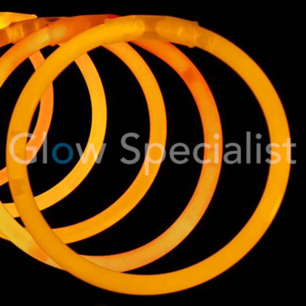 Glow Specialist ORANJE GLOWARMBANDJES - 1 KOKER - 100 STUKS - Afbeelding 2
