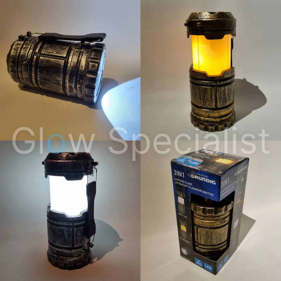 Grundig 3-IN-1 LANTAARN - LED - VLAM - ZAKLAMP - Afbeelding 2