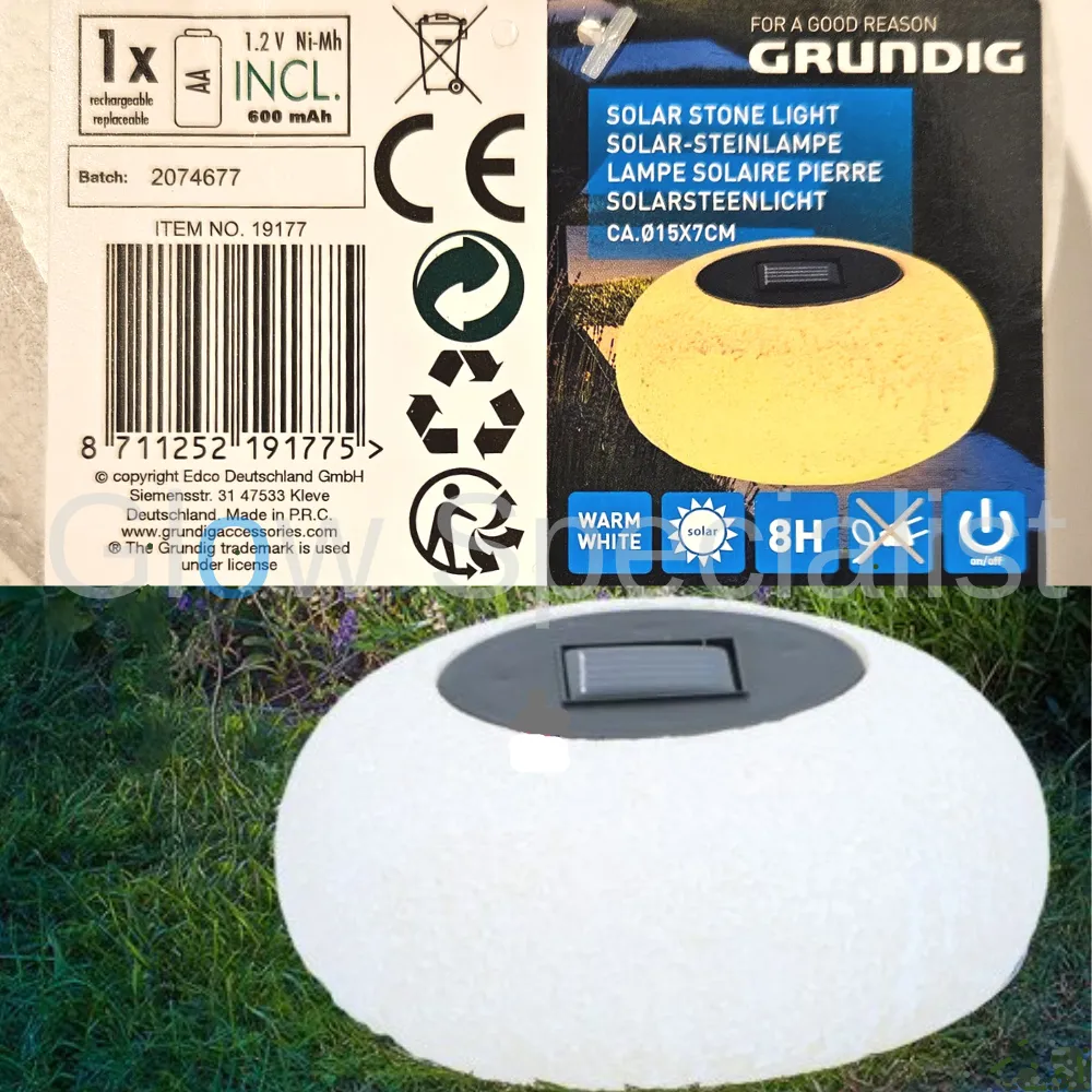 Grundig SOLAR DECORATIE STEEN MET LICHT - Afbeelding 2