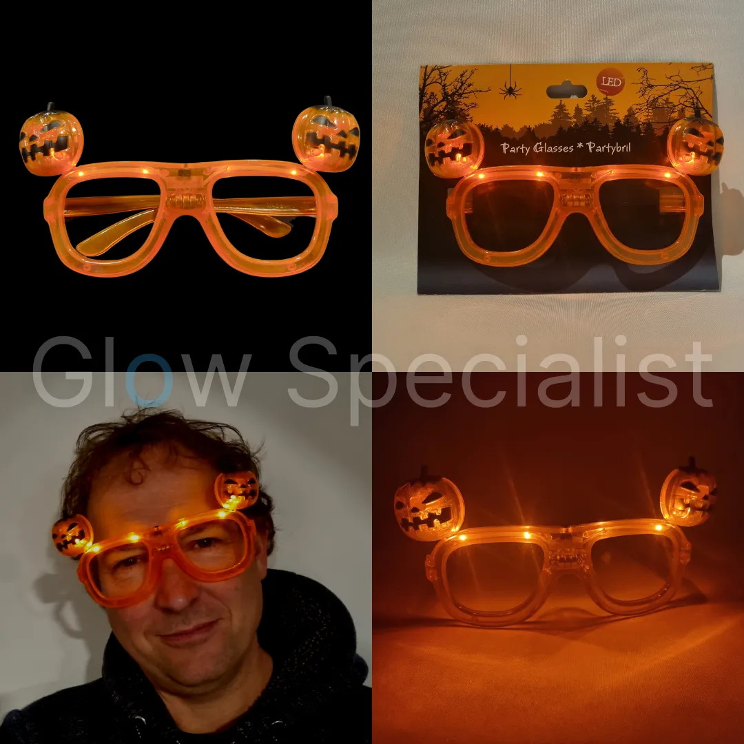 HALLOWEEN LED BRIL - POMPOEN, DUIVEL OF DOODSHOOFD - Afbeelding 5