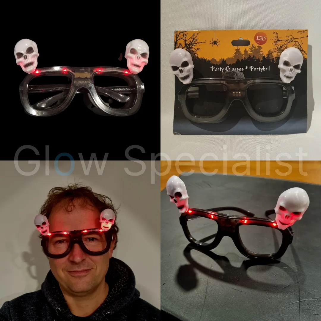 HALLOWEEN LED BRIL - POMPOEN, DUIVEL OF DOODSHOOFD - Afbeelding 7