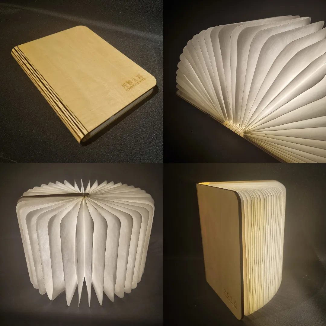 HOUTEN LED BOEK LAMP - OPLAADBAAR - LARGE - Afbeelding 3