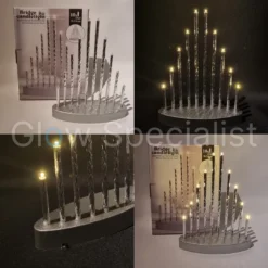 KAARSENBRUG MET 10 STAAFJES MET KERSTLAMPJES