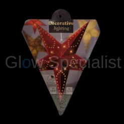 KERST STER MET LED - 45 CM - ROOD OF ZWART - TIMER