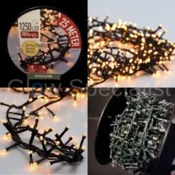 LED CLUSTERVERLICHTING - 1250 LAMPJES - EXTRA WARM WIT - MET 8 LICHTFUNCTIES EN TIMER
