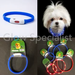 LED HALSBAND VOOR HONDEN - OPLAADBAAR MET USB KABEL - BLAUW - 3 MATEN