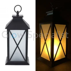 LED LANTAARN MET DECORATIEF VLAMEFFECT - MET TIMER - KRUIS