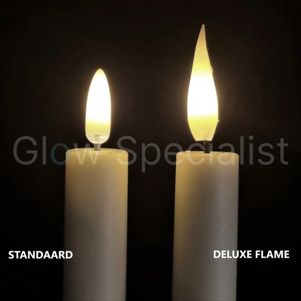 LED SIMUFLAME KAARSEN MET AFSTANDBEDIENING - DELUXE FLAME - WIT - SET VAN 2 - Afbeelding 3