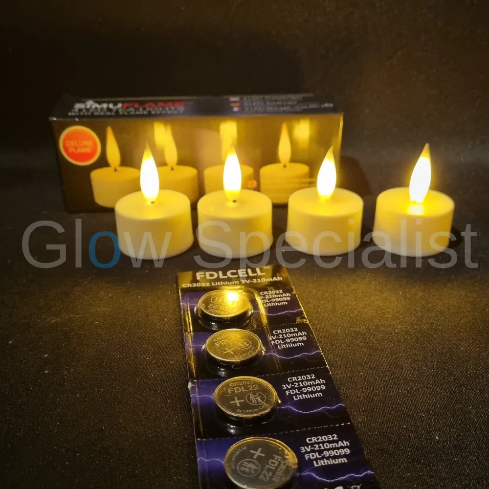 LED SIMUFLAME THEELICHTEN - MET TIMER - DELUXE FLAME - SET VAN 4 - Afbeelding 2