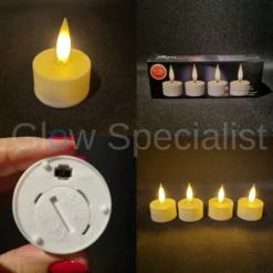 LED SIMUFLAME THEELICHTEN - MET TIMER - DELUXE FLAME - SET VAN 4
