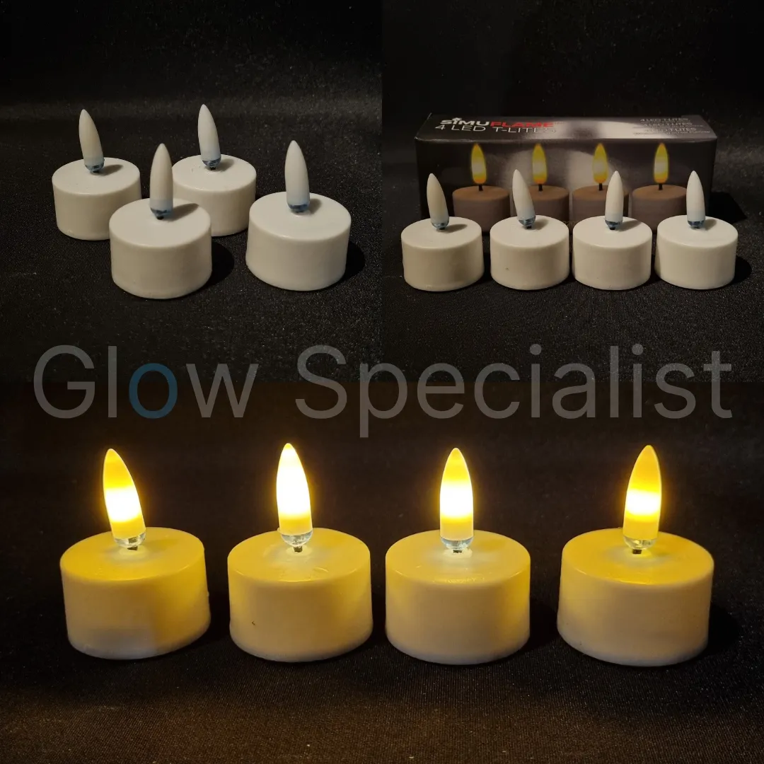 LED SIMUFLAME THEELICHTEN - MET TIMER - SET VAN 4 - Afbeelding 2
