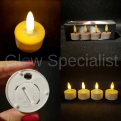 LED SIMUFLAME THEELICHTEN - MET TIMER - SET VAN 4