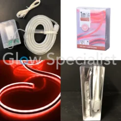 LED SLANGVERLICHTING - 120 LED - 1 METER - ROOD - MET TIMER