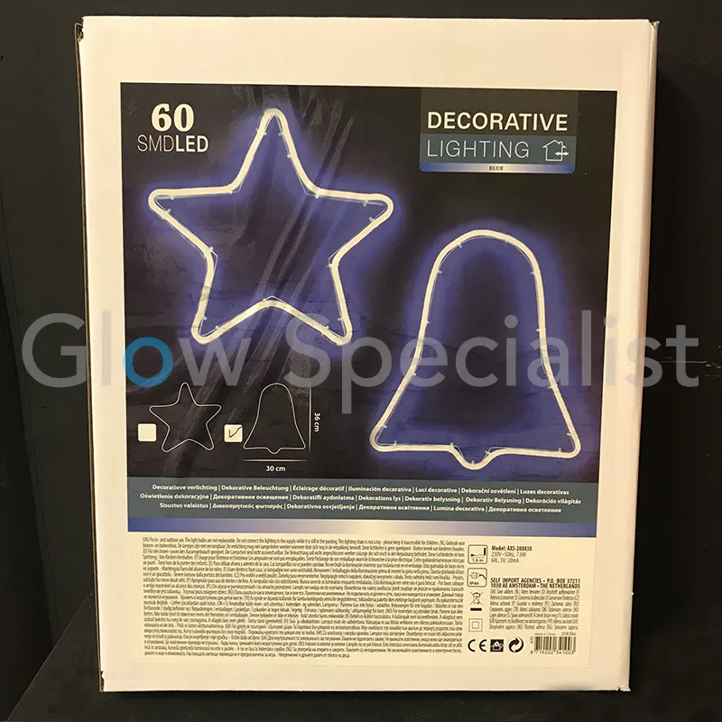 LED SLANGVERLICHTING - 60 LED - BLAUW - KERSTKLOK - Afbeelding 2