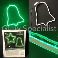 LED SLANGVERLICHTING - 60 LED - GROEN - KERSTKLOK