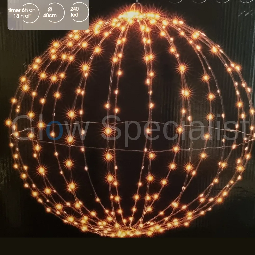 LICHT BOL MET 240 LED EN TIMER - 40 CM - EXTRA WARM WIT - Afbeelding 2