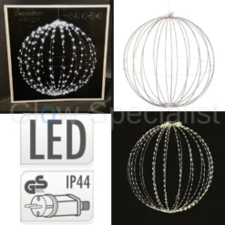 LICHT BOL MET 240 LED EN TIMER - 40 CM - WIT
