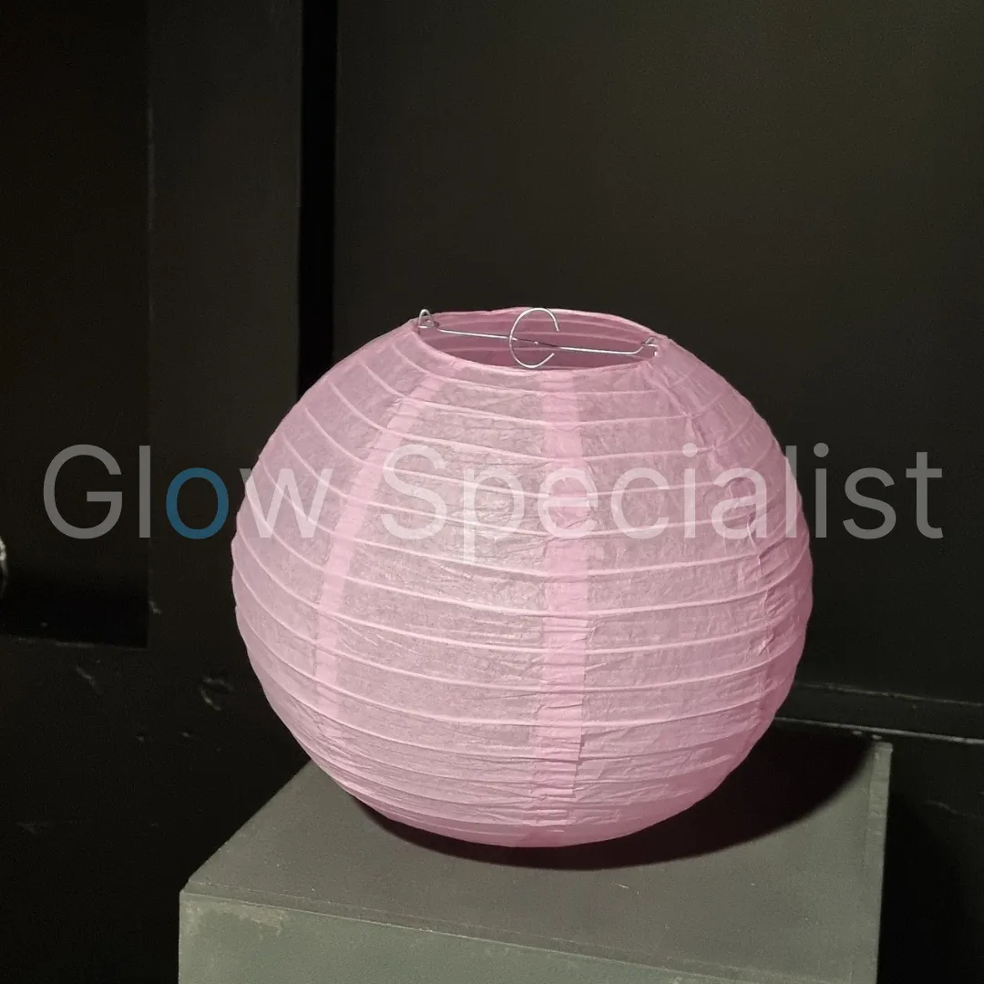 LICHT ROZE PAPIEREN LAMPION - PER STUK VANAF - Afbeelding 2