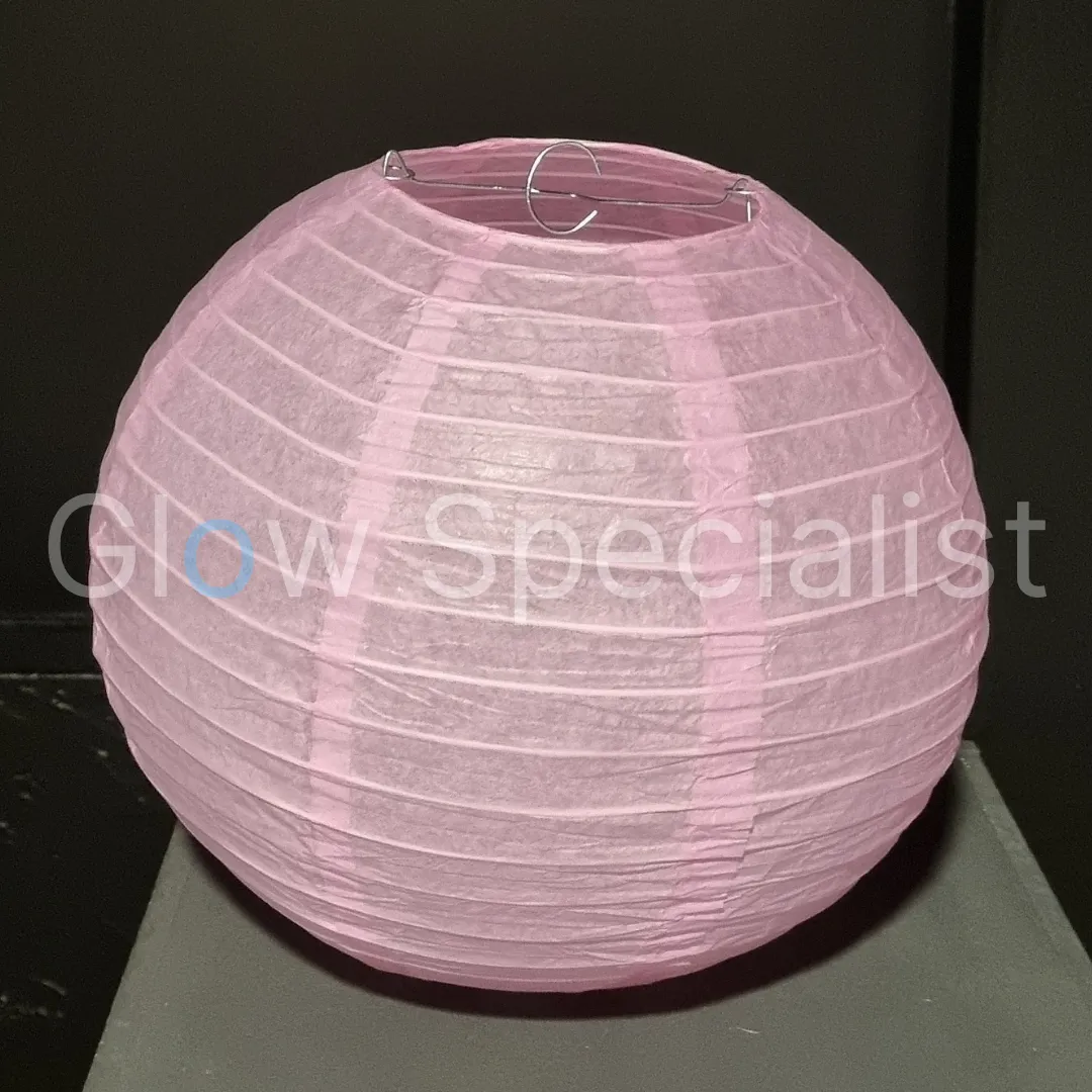 LICHT ROZE PAPIEREN LAMPION - PER STUK VANAF