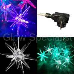 LICHTGORDIJN MET 7 ACRYL LED STERREN - COLORCHANGING - IP44