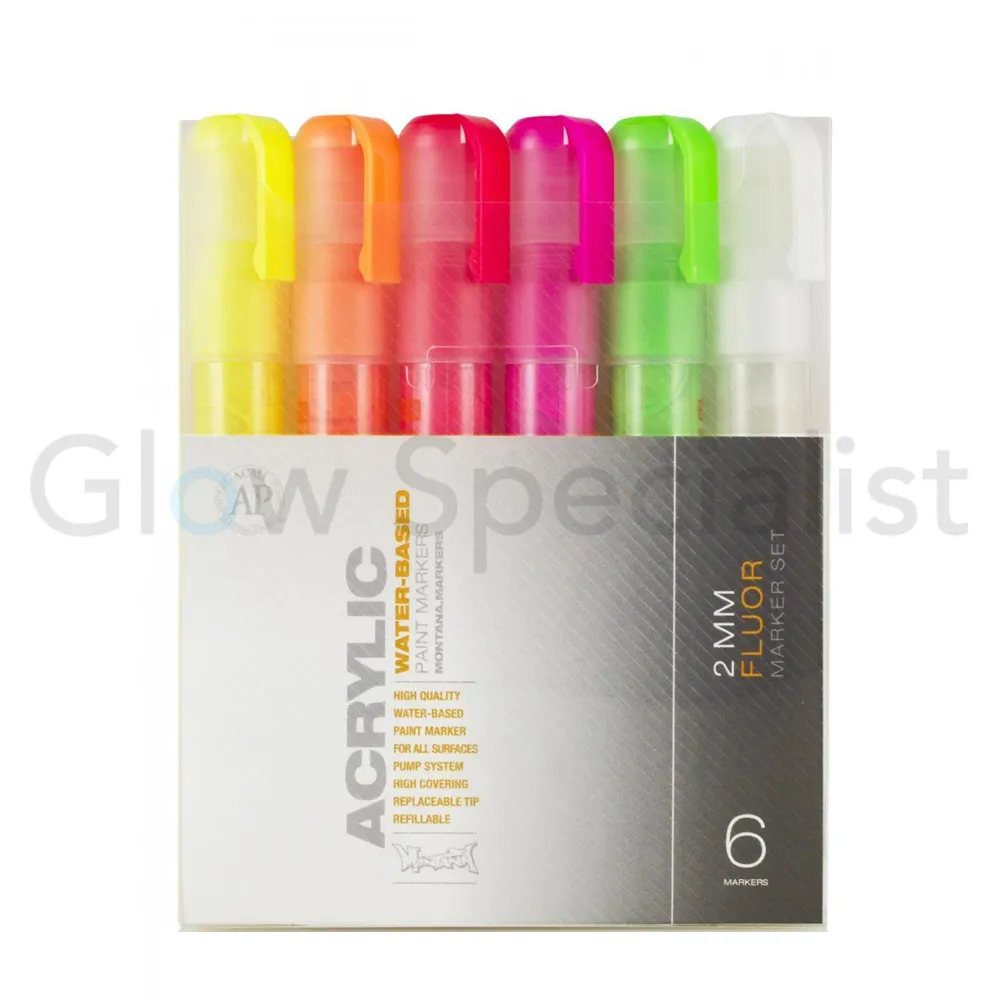 Montana Cans MONTANA ACRYLIC PAINT MARKER SET - FLUOR - 2 MM - Afbeelding 2