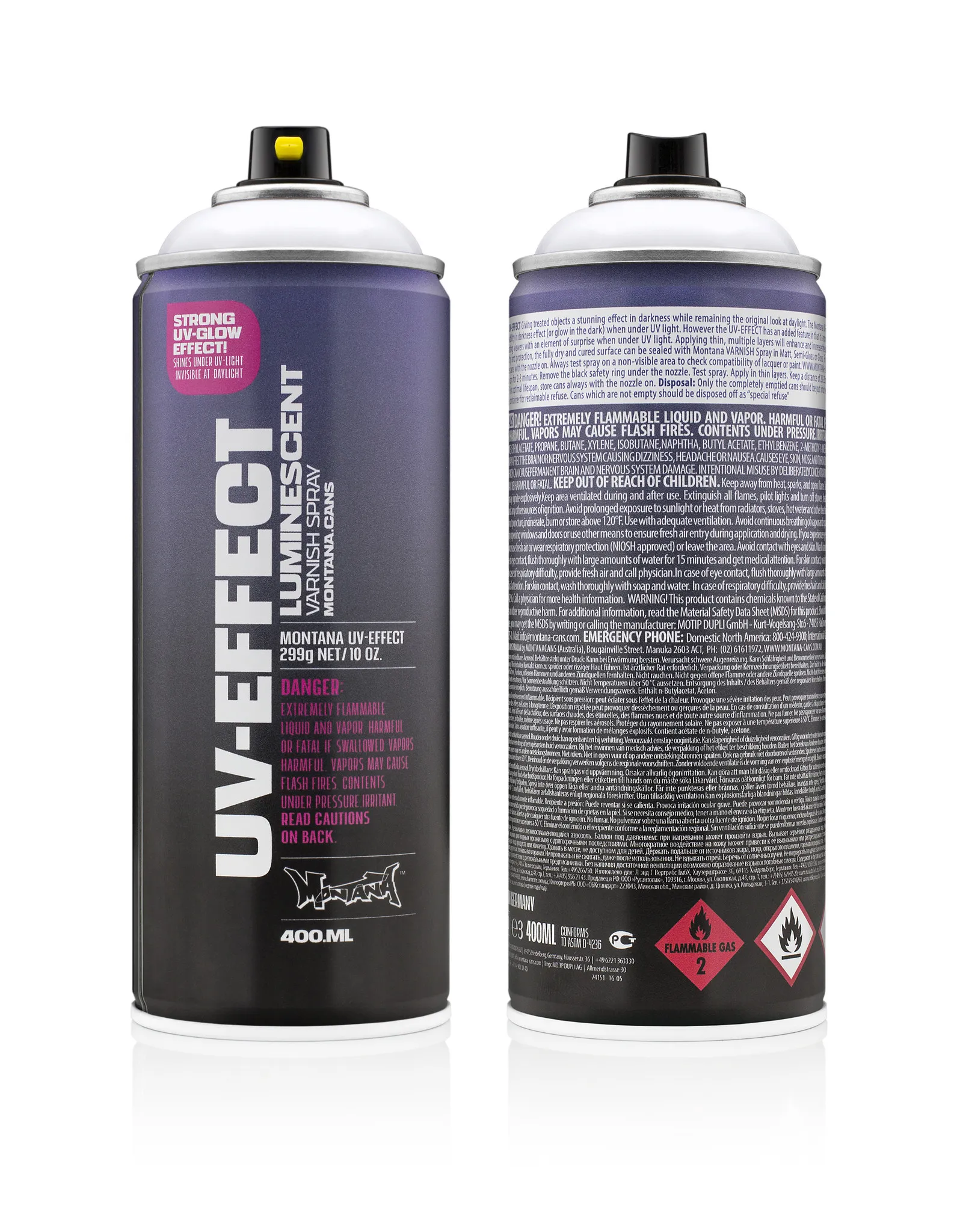 Montana Cans MONTANA UV-EFFECT SPRAY - 400 ML - TRANSPARANT SEMI GLOSS