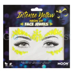 Moon UV / BLACKLIGHT FACE JEWELS - NEON ROZE, GEEL OF GROEN