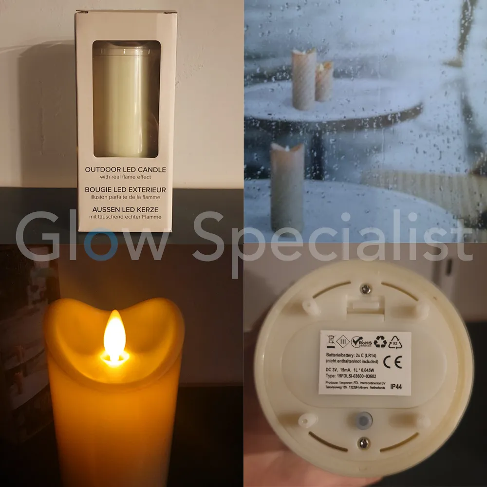 MovinFlame LED KAARS VOOR BUITEN - MET TIMER - 17,5 CM - IP44 - Afbeelding 2