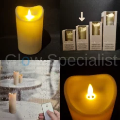 MovinFlame MOVINFLAME LED KAARS VOOR BUITEN - MET TIMER EN AFSTANDSBEDIENING - IVOOR - 20 CM