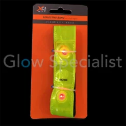 NEON GELE REFLECTERENDE BAND MET 4 RODE LED LAMPJES