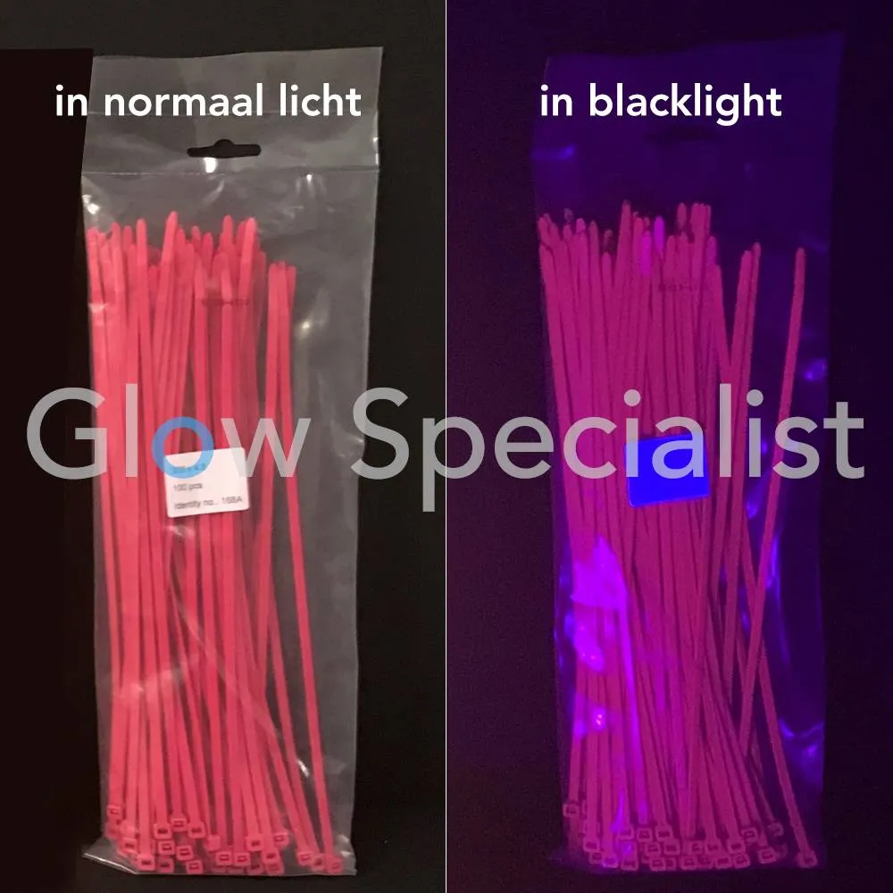 NEON KABELBINDER - ROZE - 100 STUKS