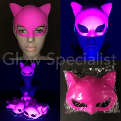 NEON OOGMASKER KAT - SET VAN 12 STUKS - 4 KLEUREN