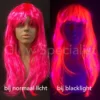 NEON ROZE PRUIK - LANG STEIL HAAR MET PONY